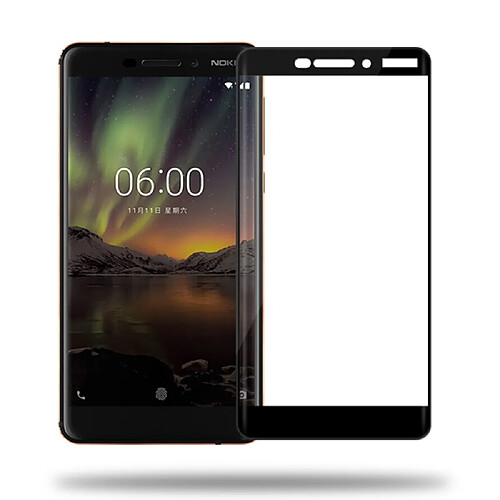 Protecteur écran en verre trempé 3D courbe couverture complète noir pour votre Nokia 6.1