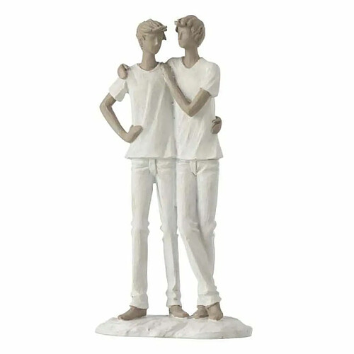 Paris Prix Statuette Déco Couple de Garçons 26cm Blanc