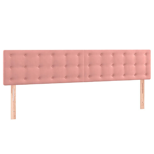 Maison Chic Lot de 2 Têtes de lit design pour chambre - Décoration de lit Rose 100x5x78/88 cm Velours -MN21950