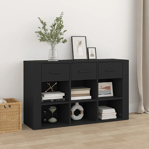 Maison Chic Buffet,Meuble de Rangement,commode pour salon,Cuisine Noir 100x30x59,5 cm Bois d'ingénierie -MN12734