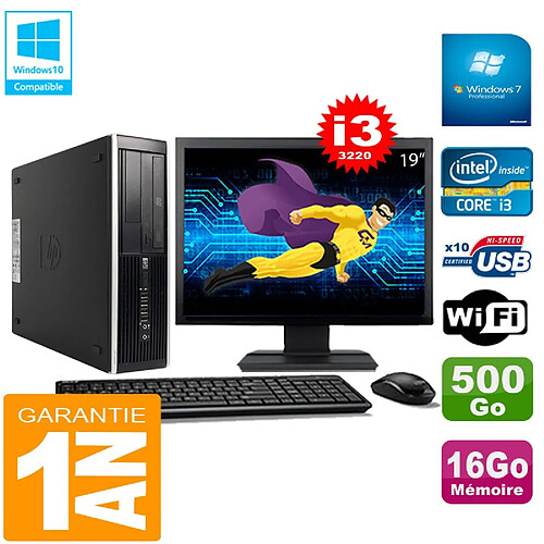 PC HP Compaq Pro 6300 SFF I3-3220 16Go 500Go Graveur DVD Wifi W7 Ecran 19" · Occasion