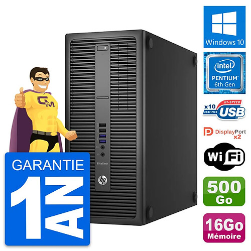 PC Tour HP EliteDesk 800 G2 Intel G4400 RAM 16Go Disque 500Go Windows 10 Wifi · Occasion