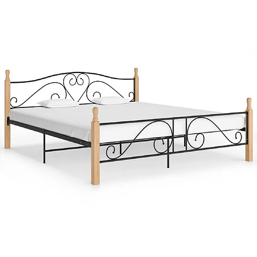 vidaXL Cadre de lit sans matelas noir métal 200x200 cm