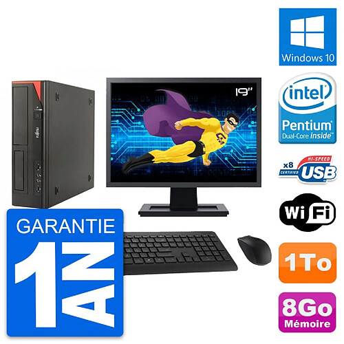 PC Fujitsu E520 DT Ecran 19" Intel G3220 RAM 8Go Disque Dur 1To Windows 10 Wifi · Occasion