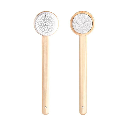 Justgreenbox Brosse à friction pour le bain et la douche à double face pour le bain du corps - Massage en silicone à poils naturels pour la peau - 32976342323