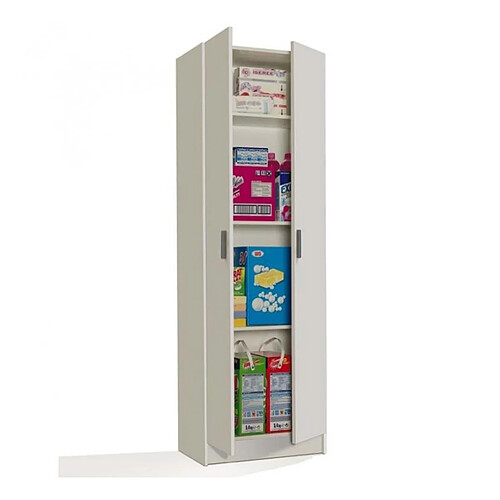 Pegane Armoire de rangement coloris Blanc - 180 x 59 x 37 cm