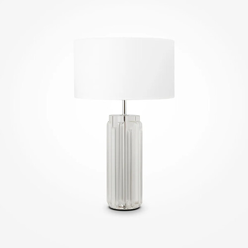 MAYTONI Lampe de table moderne avec abat-jour rond chrome E27