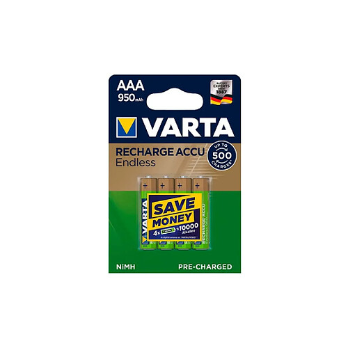 Varta Piles rechargeable à l\'infini NiMH Micro AAA 950mAh Blister (Pack de 4) 56683 101