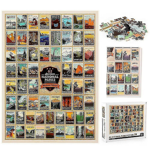 Universal 62 Parcs nationaux Logo Puzzle Puzzle, 1000 pièces de puzzle de décompression éducative, décoration murale