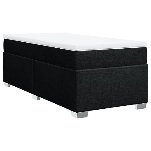 Vidaxl Sommier à lattes de lit avec matelas Noir 90x190 cm Tissu