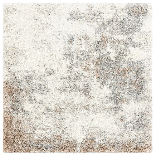 Hadorn Tapis shaggy 185x185 beige - brun Lachen Haze