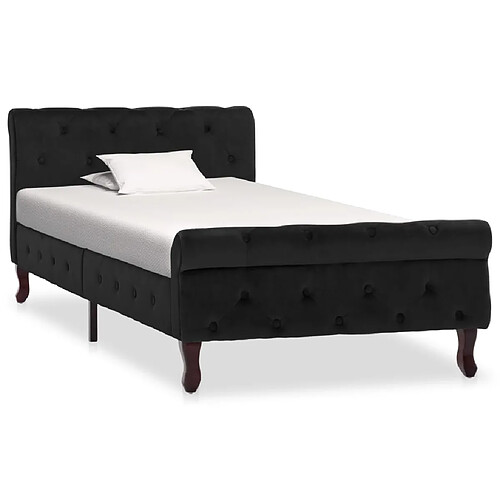 vidaXL Cadre de lit sans matelas noir velours 90x200 cm