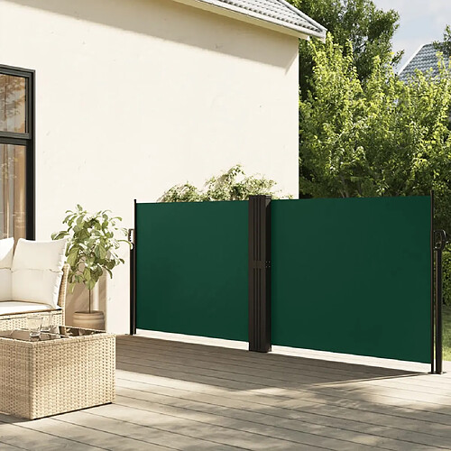 vidaXL Auvent latéral rétractable vert foncé 100x1000 cm