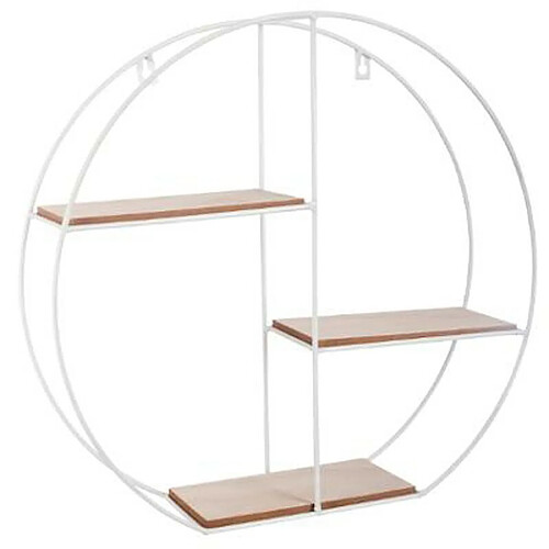 Etagère Murale 3 Niveaux Industrielle Cercle 42cm Blanc