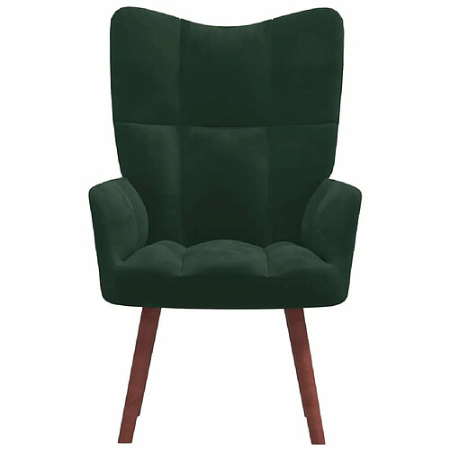 Maison Chic Chaise de relaxation | Fauteuil relax Vert foncé Velours -GKD61543