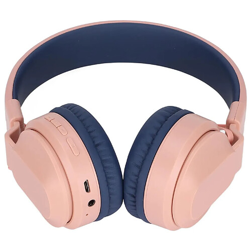 SUGIFT Casque Bluetooth - Casque Bluetooth 5.0 sans fil pour cours en ligne, compatible avec carte TF, casque pour enfants - Rose