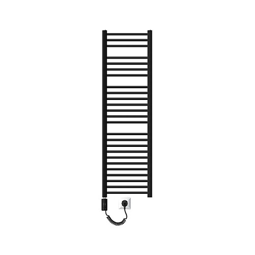 LuxeBath Radiateur de salle de bain Sahara raccord central sèche-serviettes noir 40x150cm