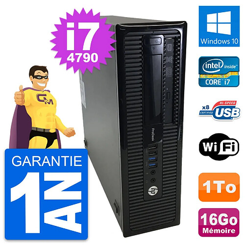 PC HP ProDesk 400 G1 SFF Intel i7-4790 RAM 16Go Disque Dur 1To Windows 10 Wifi · Occasion