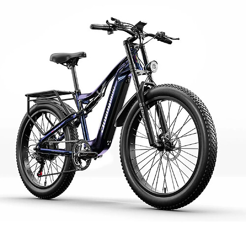 Moteur de vélo électrique de 26 pouces 1000W 17.5AH VTT Cross Country Shengmilo MX03 Fat Bike - Bleu