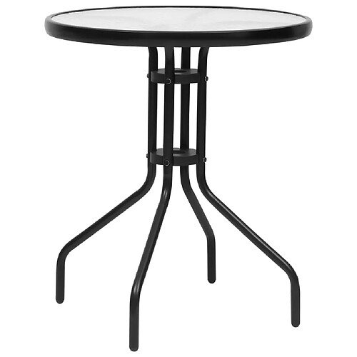 vidaXL Table de jardin Noir Ø60x70 cm Acier