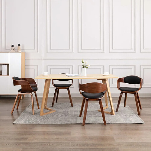 Maison Chic Lot de 4 Chaises à manger modernes,Chaises à dîner bois courbé et similicuir -MN69437