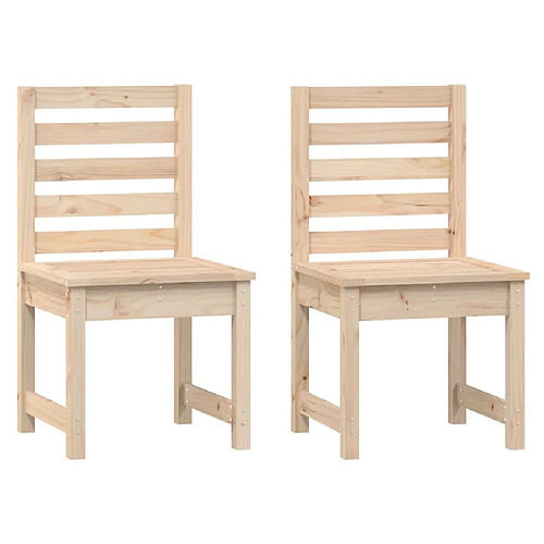 Maison Chic Lot de 2 Chaises de jardin,Fauteuil d'extérieur 40,5x48x91,5 cm bois massif de pin -MN59282