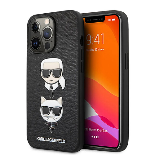 Karl Lagerfeld Coque pour iPhone 13 Pro - arrière rigide Karl & Choupette noir