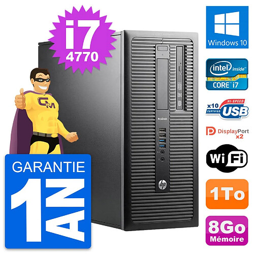 PC Tour HP ProDesk 600 G1 Intel i7-4770 RAM 8Go Disque Dur 1To Windows 10 Wifi · Occasion