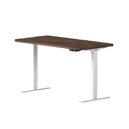 ELEVA Bureau assis debout effet bois sauvage 180x80x3cm