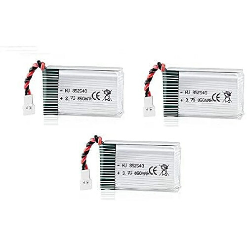 3 Pcs Batterie Lipo Rechargeable (3.7V, 850mAh Lipo) pour Drones Rc Quadricoptères Syma X5SC X5SW