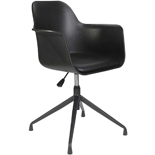 The Home Deco Factory Fauteuil pivotant en polyuréthane Chicago Noir.