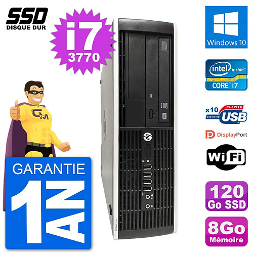 PC HP Compaq Pro 6300 SFF Intel i7-3770 RAM 8Go SSD 120Go Windows 10 Wifi · Occasion