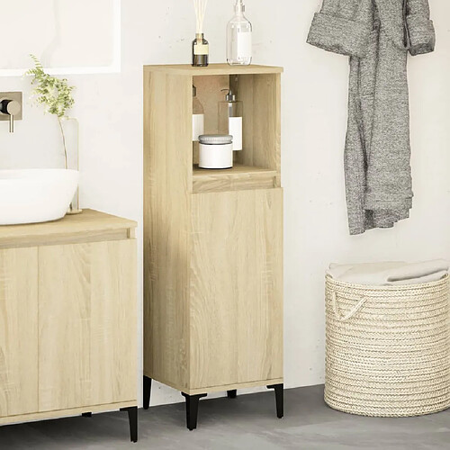 vidaXL Armoire salle de bain chêne sonoma 30x30x100 cm