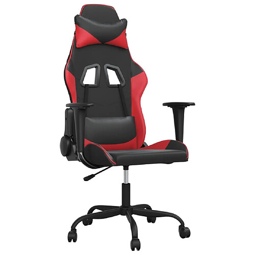 Maison Chic Chaise Gaming | Chaise de jeu de massage Ergonomique | Chaises de Bureau Noir et rouge Similicuir -GKD31018