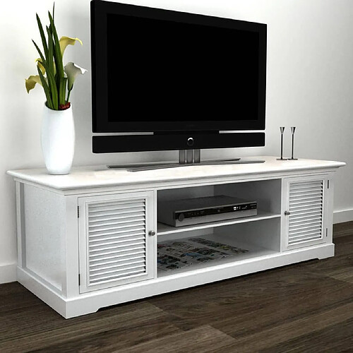 Maison Chic Meuble TV scandinave - Banc TV pour salon Blanc Bois -MN86077