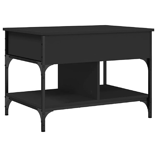 ComfortXL Table Basse Noir 70x50x50 Cm Bois D'ingénierie Et Métal