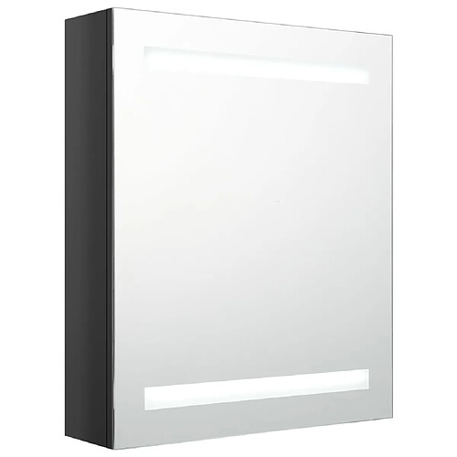 Helloshop26 Armoire de salle de bain à miroir led 50x14x60 cm noir brillant 02_0006615