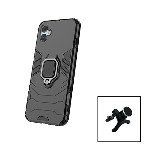 PHONECARE Kit Support Magnétique de Voiture Renforcé + Coque 3X1 Military Defender pour Samsung Galaxy M04 - Noir