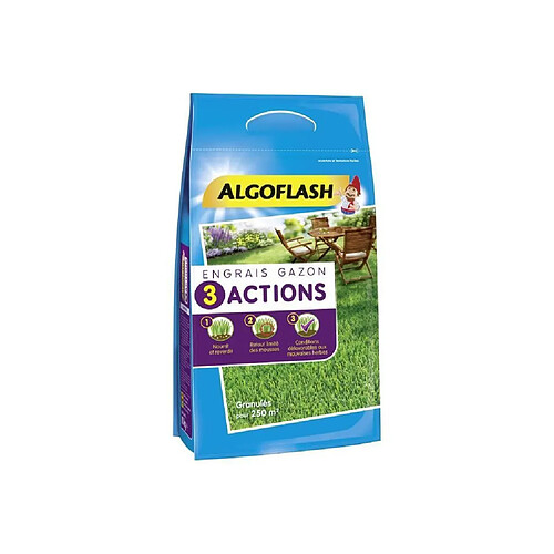 ALGOFLASH Engrais Gazon 3 Actions - 10 kg