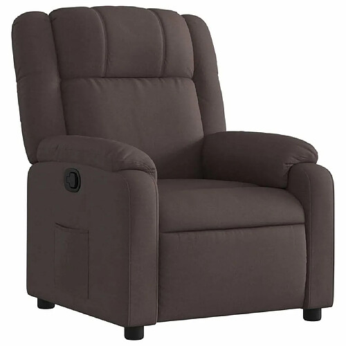 Maison Chic Fauteuil Relax pour salon, Fauteuil inclinable Marron foncé Tissu -GKD19888