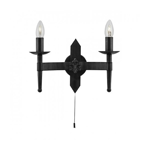 Searchlight Applique murale Cartwheel Noir 2 ampoules 22cm