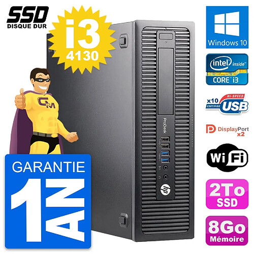 PC HP ProDesk 600 G1 SFF Intel Core i3-4130 RAM 8Go SSD 2To Windows 10 Wifi · Occasion