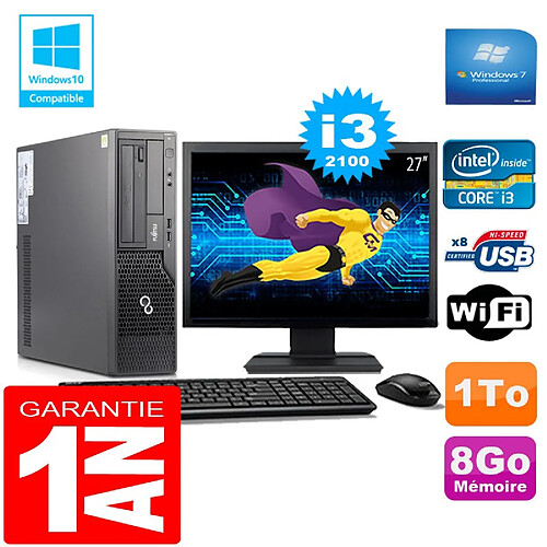 PC Fujitsu Esprimo E500 E85+ SFF Core I3-2100 8Go Disque 1 To Wifi W7 Ecran 27" · Occasion