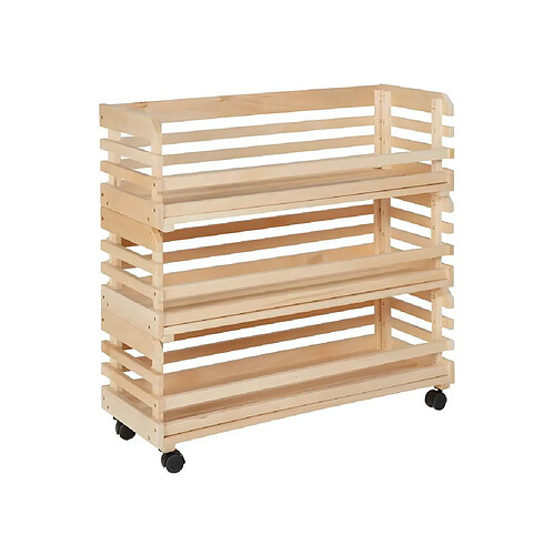 Vente-Unique Desserte 3 Cageots en Bois "Vegetable" 79cm Naturel