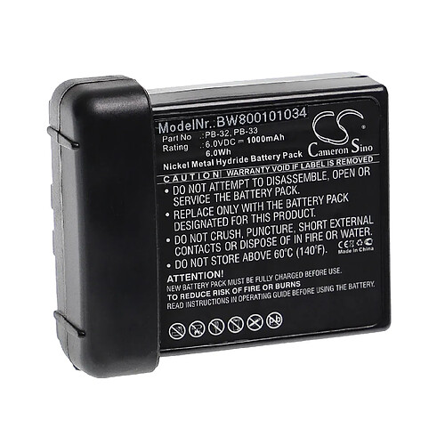 vhbw Batterie compatible avec Kenwood TH-22E, TH-208, TH-22AT, TH-308, TH-42AT, TH-44AT, TH22AT radio talkie-walkie (1000mAh, 6V, NiMH)