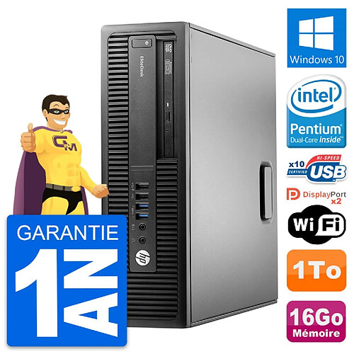 PC HP EliteDesk 800 G2 SFF Intel G4400 RAM 16Go Disque 1To Windows 10 Wifi · Occasion