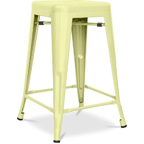 ICONIK INTERIOR Tabouret Stylix Métal Mat - 60cm Jaune pâle