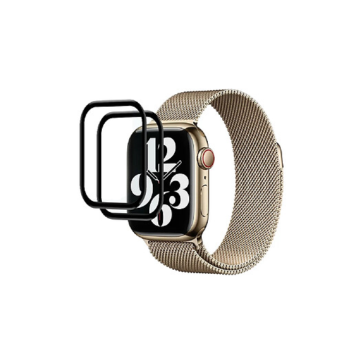 Eko Pack de 2 Protections d'Ecran pour Apple Watch 45mm en Verre Trempé Incurvé Noir transparent