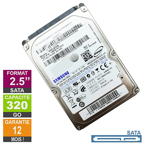 Disque Dur 320Go SATA 2.5 Samsung HM321HI 5400rpm 8Mo PS4 · Reconditionné