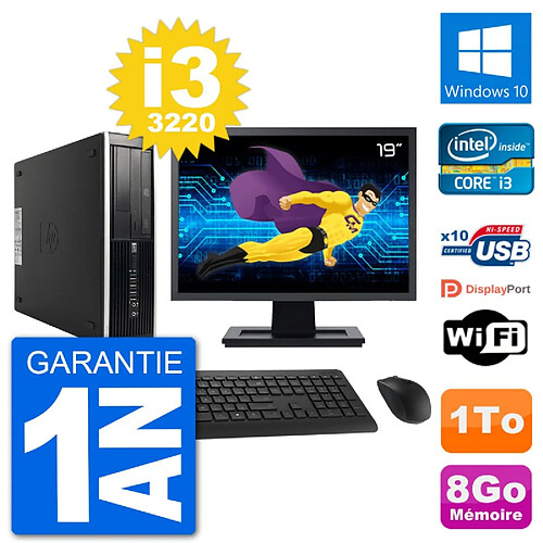 PC HP Compaq Pro 6300 SFF Ecran 19" i3-3220 RAM 8Go Disque 1To Windows 10 Wifi · Occasion